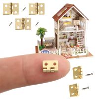 10/20PCS 8x10mm Miniature Dollhouse Hinges With Metal Screws 1/12 Scale Mini Furniture Hardware For Cabinet Closet Jewelry Box