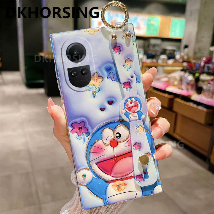 dkhorsing-เคสโทรศัพท์รูปการ์ตูน3d-ใหม่สำหรับ-oppo-reno-10-reno-10-pro-reno-10-pro-เคสลายโดราเอมอนน่ารัก-oppo-reno-10-5g-2023เคสนิ่มประดับพลอยเทียมบลูเรย์-oppo-reno-10pro-บวก5g-พร้อมสายรัดข้อมือ