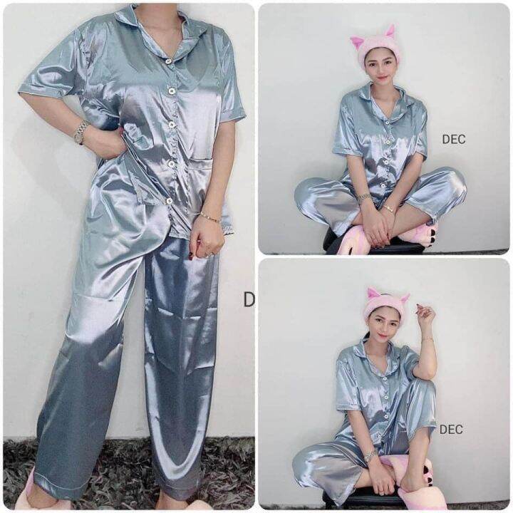 SILK SLEEPWEAR / CASUAL PAJAMAS SET SLEEPWEAR / SILK FABRIC PAJAMA