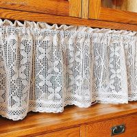 American country cotton crochet short curtain shade coffee small kitchen from punching installation window head can be customized