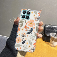 เคสโทรศัพท์ใหม่สำหรับ Honor X6a เคสทีพียูซิลิโคนหรูหรา HONOR X6A / X5Plus / 90 5G / 90 Lite / 70 Lite / 70 5G เคสนิ่มลายใบไม้ดอกไม้ Honor X5 Plus