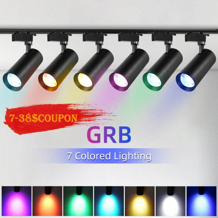 RGB Spotlight LED Stage Track Lamps Colorful Downlight RGB Projector
