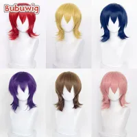 Bubuwig Synthetic Hair 37Cm Short Straight Cosplay Wigs 20 Colors Anime Classic Black Blonde Red Blue Purple Wigs Heat Resistant