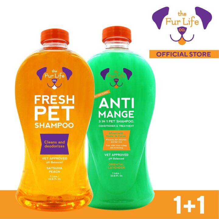 The Fur Life Co. Fresh Pet Dog Shampoo 1L AntiMange 3in1 Dog Shampoo