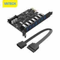 [Vktech] ORICO USB3.0 PCI-E 1X Extender สล็อต PCIE อะแดปเตอร์การ์ด SATA 15ขาสายไฟ