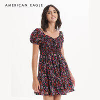 American Eagle Smocked Floral Babydoll Mini Dress ชุดเดรส ผู้หญิง เบบี้ดอล มินิ  (EWDR 039-6848-900)