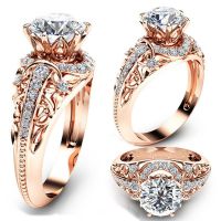 Anillos Sparkling แหวนศักดิ์สิทธิ์ผู้หญิง1แหวนกะรัตไมโครทอง14K