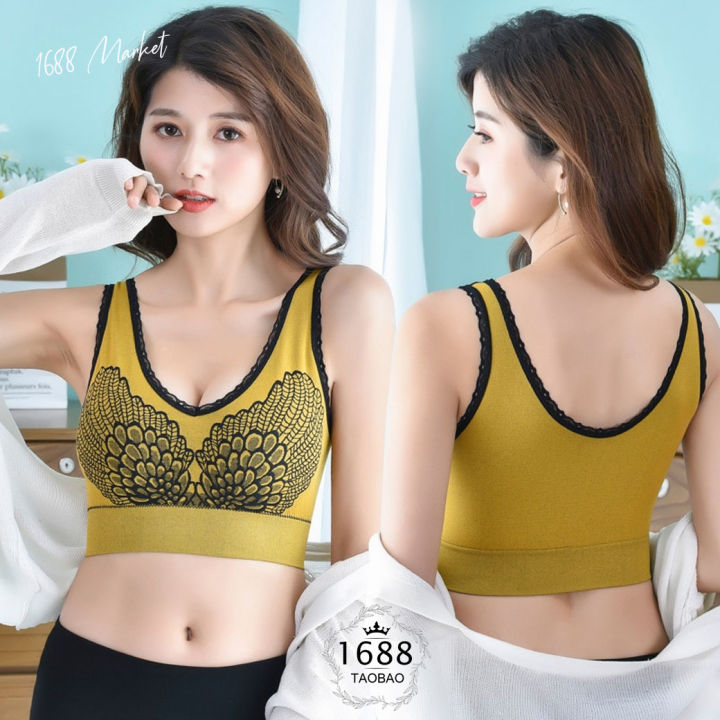 1688-market-sb-118-มาใหม่-สปอร์ตบราผ้าทอลายสวย-angel-wings-รอบอก-26-42-นิ้ว-ไร้รอยต่อ-เสื้อชั้นใน-บราแฟชั่น-ชุดชั้นใน