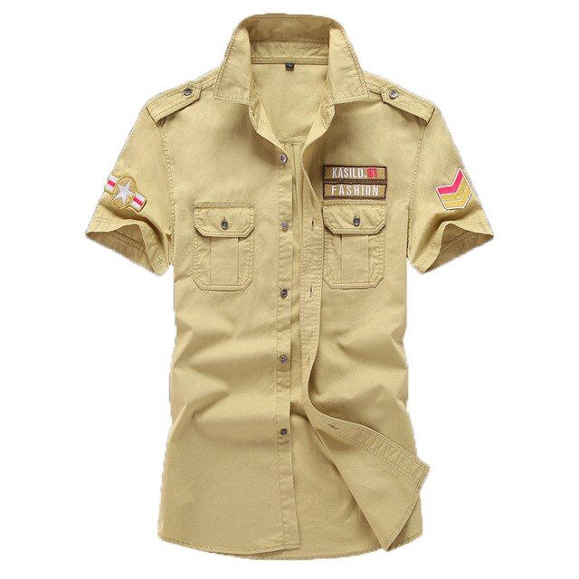 ยี่ห้อผ้าฝ้ายเสื้อทหารผู้ชายฤดูร้อนแฟชั่นแขนสั้น-casual-กองทัพเสื้อชาย-solid-airborne-สินค้าที่มีกลยุทธ์-tops-เสื้อผ้า