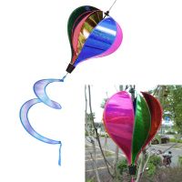 Colorful RainbowGrid Hot Air Balloon Stripe Windsock Wind Spinner Garden Yard Outdoor Decor