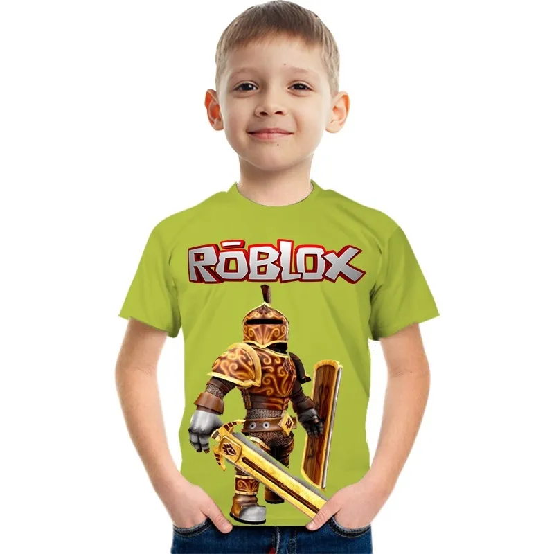 Kids Roblox T-Shirt Boy Birthday Gift Party Children's Anime Short Sleeve  Fashion Casual Top Baby Comfort Clothing