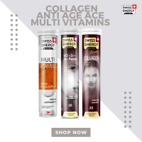 ( ส่งฟรี ) SwissEnergy Collagen 1 หลอด ACE 1 หลอด Multi Vitamins + Biotin 1 หลอด วิตามินบำรุงผิว ท้าแดด ลดสิว บำรุงสุขภาพ 20 เม็ด