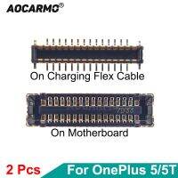 Aocarmo พอร์ตที่ชาร์จมาเธอร์บอร์ด2ชิ้น/ล็อตแท่นชาร์จปลั๊กคลิปตัวเชื่อมต่อโค้งงอ FPC สำหรับ Oneplus 5 5T 5000 A5010