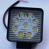 ไฟสปอร์ตไลท์ แบบเหลี่ยม LED, 4 นิ้ว 9 เม็ด,Watz สินค้าเกรดดี ไฟสว่าง ใช้ได้ทั้ง 12V และ 24V แสงสีขาว