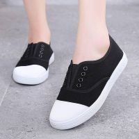 CODtianjia6731 Old Beijing cloth shoes womens shoes new flat shoes genuine low-cut versatile wear-resistant canvas shoes