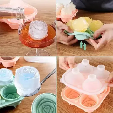 Ice Cube Tray, Rose Ice Cube Maker ,Makes Four 2.5inch Rose Shaped Ice Cubes
