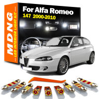 MDNG 9Pcs Car Bulbs Accessories Canbus Auto LED Interior Light Kit For 2000-2010 Alfa Romeo 147 Map Dome License Plate Lamp