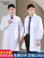 ﹉♘❈ White coat male doctor long-sleeved nurse short-sleeved summer thin isolation gown medical student laboratory chemical work clothes