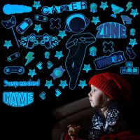 ❣۩☁ Dots Moon Cosmic Home Decor Game Handle Stickers Luminous Wall Sticker Glow In The Dark Self-adhesive Wall Decal
