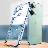 เคสโทรศัพท์โปร่งใสสำหรับ OnePlus Nord 3 5G/Ace 2V 5G ฝาปิดขอบซิลิโคนอ่อนชัดเจนไฟฟ้าป้องกันกล้องเคสหลัง