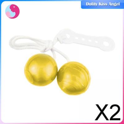 Dolity 2XCreative Swing Bump Ball บนสตริงทักษะการพัฒนามอเตอร์สำหรับวันหยุดสีเหลือง