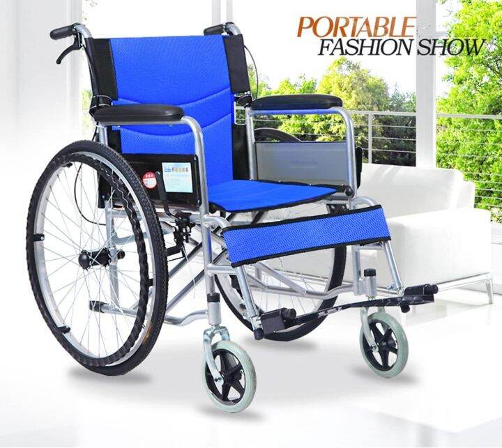 รถเข็นผู้สูงอายุ-wheelchair-รถเข็นผู้ป่วย-วีลแชร์-พับได้-พกพาสะดวก-น้ำหนักเบา-รถเข็นผู้ป่วย-น้ำหนักเบา-พับได้-travelรถเข็นวีลแชร์-เก้าอี้วีลแชร์แบบพับเก็บได้แบบง่ายๆ-careerรถเข็นผู้ป่วย