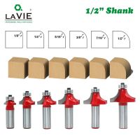 LAVIE 6pcs 12mm 1/2－มุมก้านกลมและลูกปัด Edging Router Bit Set C3 Carbide Tipped Tenon Cutter สําหรับไม้ MC03138