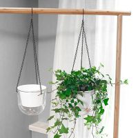 【YF】□▼☄  1Pc Hanging Flowerpot Absorbing Thickened Plastic with Wick Rope Hydroponic Soil Cultivation Pot