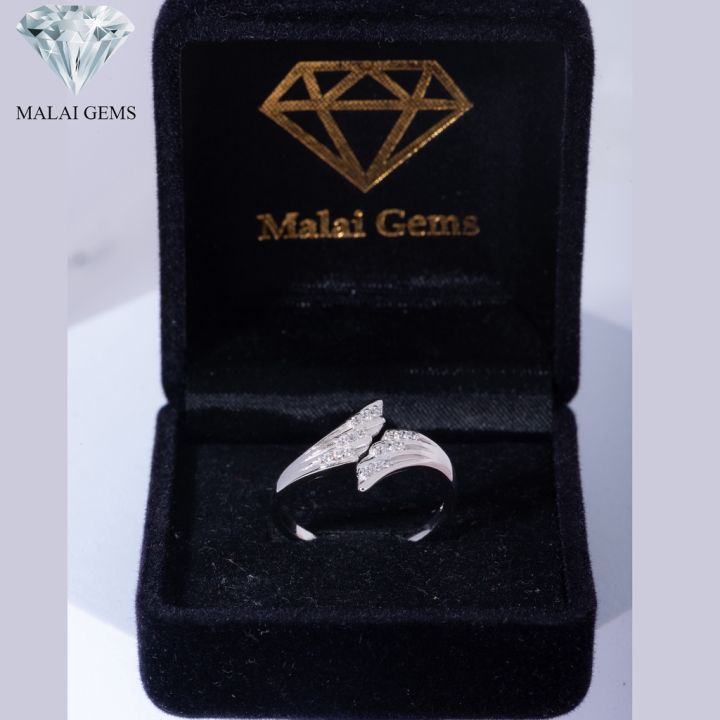 malai-gems-แหวนเพชร-เงินแท้-925-เคลือบทองคำขาว-ประดับเพชรสวิส-cz-รุ่น151-r1711145-แถมกล่อง-แหวนเงินแท้-แหวนเงิน