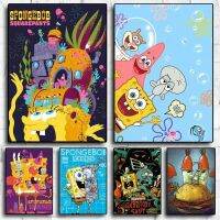 ⊕▫◊ การ์ตูนน่ารัก S-Spongebobs โปสเตอร์ภาพผนังสำหรับห้องนั่งเล่นตกแต่งฤดูใบไม้ร่วงขนาดเล็ก