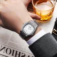 ⌚ นาฬิกาแฟชั่น⌚ The new trend of the contracted wind square dial is not mechanical quartz men watch wrist alloy steel with a