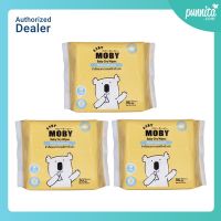 [Pack3]Baby Moby ผ้าเช็ดอเนกประสงค์สำหรับเด็ก 20×20 ซม. 30 แผ่น แพค 3 ชิ้น [Punnita Authorized Dealer]