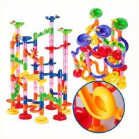 Construction Marble Run Race Track Building Blocks DIY Funnel Ball Orbital Rolling Maze Ball Educational Toy Christmas Gifts