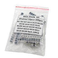 ❄✘ 20value x 10PCS 200PCS SMD diode Assorted Kit contains SS110 SS220 SS210 SS310 SS510 SS16 SS26 SS34 SS36 ES1J ES1D M7 M4 US1M