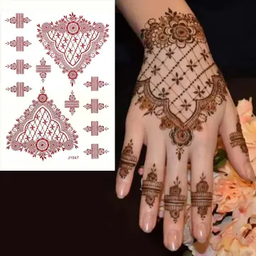 Amazon.com : 6 Sheets Henna Tattoo, Mandala Flower Temporary Tattoo Stickers  for Women, Fake Tattoos Henna Stickers, Waterproof Red Ink Body Art Stickers.  : Beauty & Personal Care