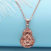 【cw】 585 Gold Plated 14K Layer Exquisite Gourd Pendant Luxury Ladies Necklace Jewelry 【hot】
