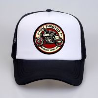 [Fine Jewelry] Full Throttle Cafe RacerBiker Baseball Cap Men 2020Cotton Trucker Cap Men MeshHat Bone