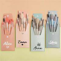 Personalized 8Pcs Makeup Brush Set Travel Makeup Bag Wedding Bridal Bridesmaid Shower Favors Bachelorette Party Gift for Her