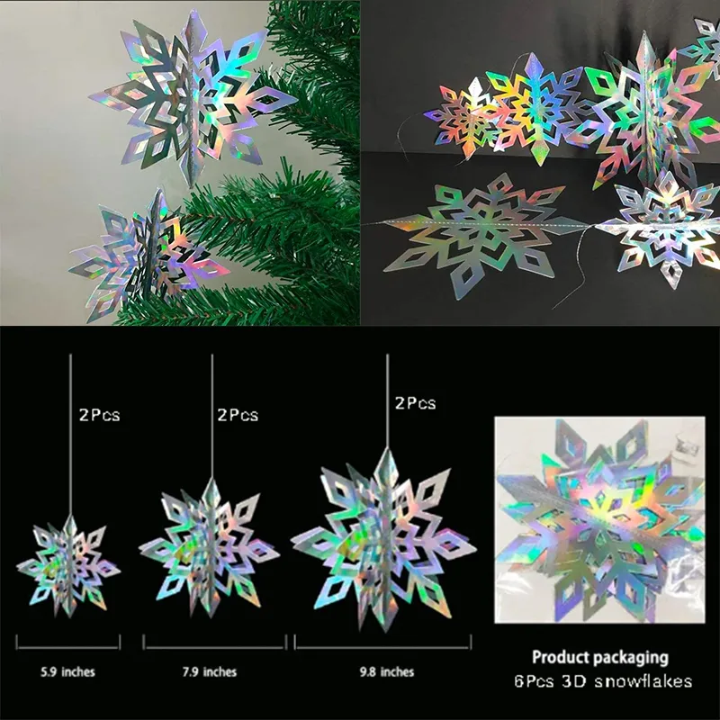 Artificial Snowflakes Snow Paper Garland Winter Frozen Party Decor  Christmas Decoration for Home Birthday Navidad Tree Ornaments