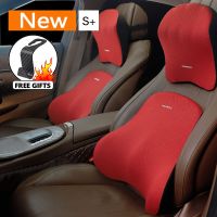 Car Headrest Neck Pillow Support Memory Cotton Car Seat Lumbar Support Soft Neck Rest Protector Waist Cushion For Car Interior Seat Cushions