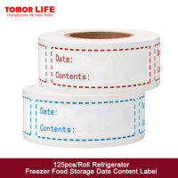 Tomor Life 125ชิ้น/ม้วนตู้เย็นช่องแช่แข็งที่เก็บอาหารฉลากเนื้อหาวันที่โถเก็บบันทึกย่อเหนียว