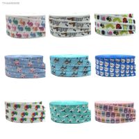 ✆㍿✼ 5yards 15mm Rabbit Cat Dog Flamingo Print Fold Over Elastic Ribbon For Sewing Hair Tie Strap Backpack Decoration Accessories