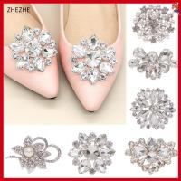 ZHEZHE 1PC ผู้หญิง งานแต่งงาน ที่หนีบสี่เหลี่ยม คลิปตกแต่งเงา Charm Buckle คลิปหนีบรองเท้า อุปกรณ์ตกแต่งรองเท้า