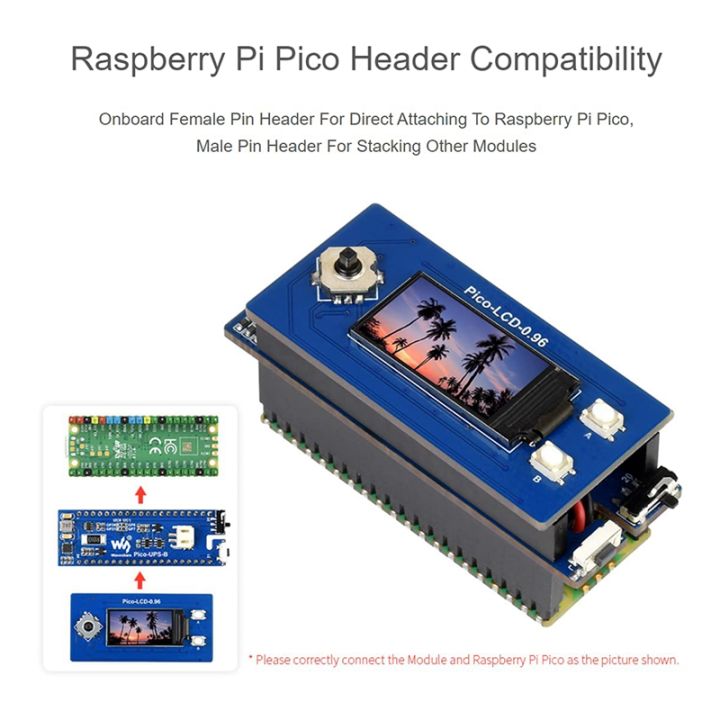 waveshare-ups-module-b-for-raspberry-pi-pico-board-uninterruptible-power-supply-monitoring-battery-via-i2c-bus-stackable-design