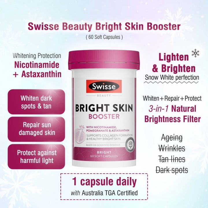 Swisse Bright Skin Beauty (พร้อมส่ง) 60 Tablets Exp.07/2024 | Lazada.co.th