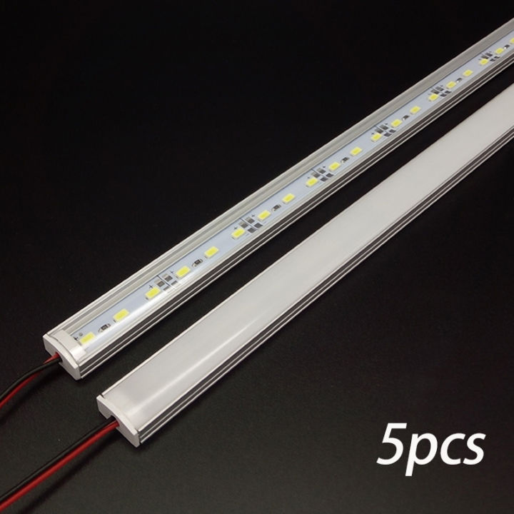 5pcs*50cm DC 12V 24V SMD 5730 5630 LED Hard Rigid Strip Bar Light Aluminium Shell Kitchen Under Cabinet Blue Green Lamp Room