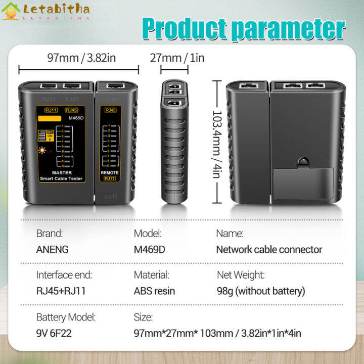 lytabitha-เครื่องทดสอบสายเคเบิลเครือข่ายอเนกประสงค์-rj11-rj45แบบอเนกประสงค์หัวคริสตัลเครื่องมือทดสอบสายโทรศัพท์