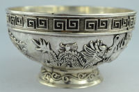 Chinese Rare Collectibles Old Handwork Tibet - Silver bowl metal handicraft