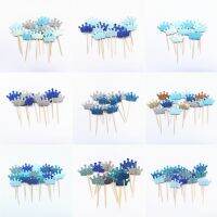 【Fun party】40PcsCrown Cupcake Topper ThemeParty SuppliesBoy Birthday Party Decorations