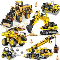 วิศวกร Bulldozer Crane Compatible Technic Truck Building Block ของเล่นก่อสร้างเมือง